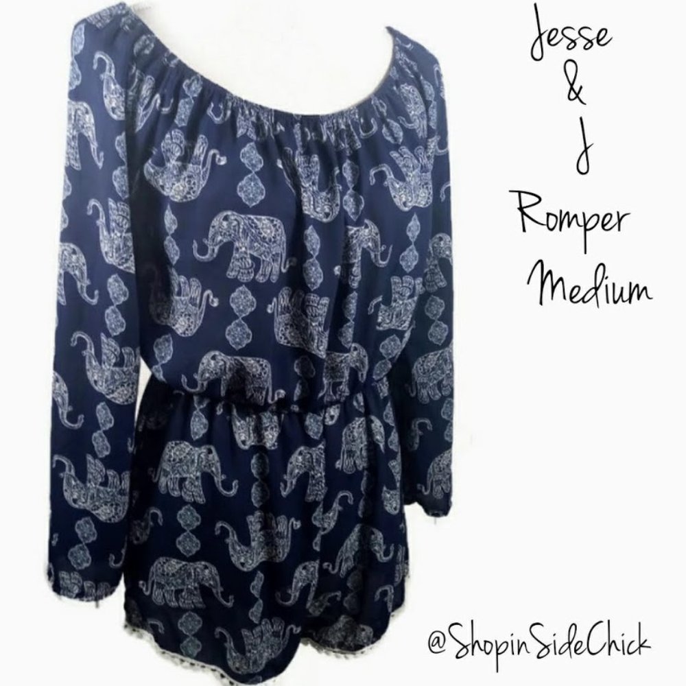 Jesse And J Boho Romper Med Elephant Print